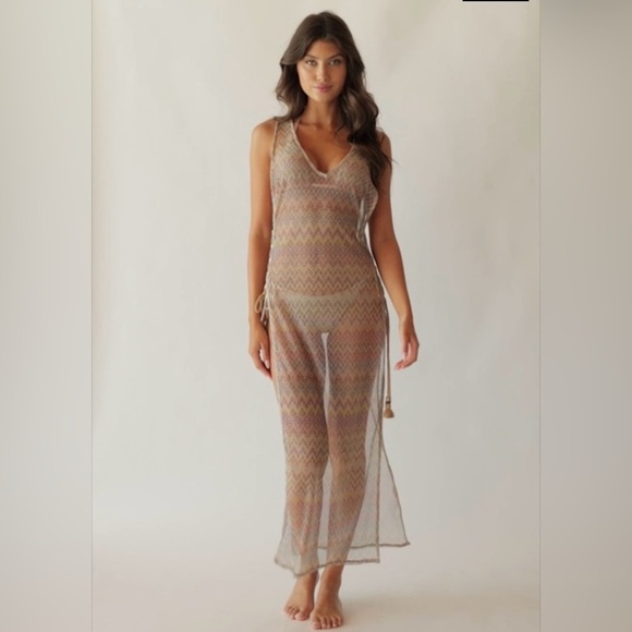 PQ Swim Lavish Joy Lace Multi Chevron Swim Cover Up XS/S - Picture 1 of 7